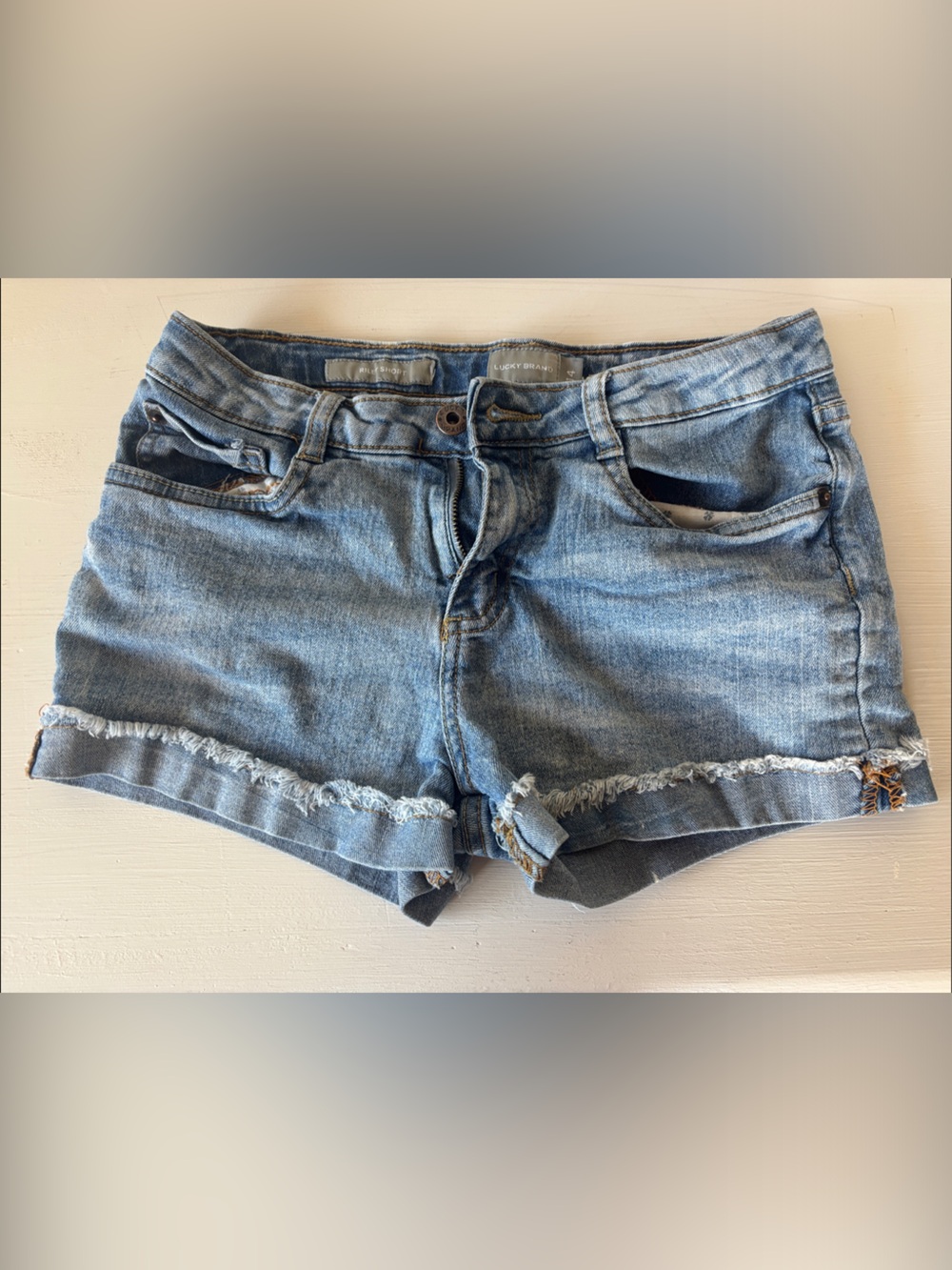 Girls Lucky Brand Medium Wash Denim Cutoff Shorts